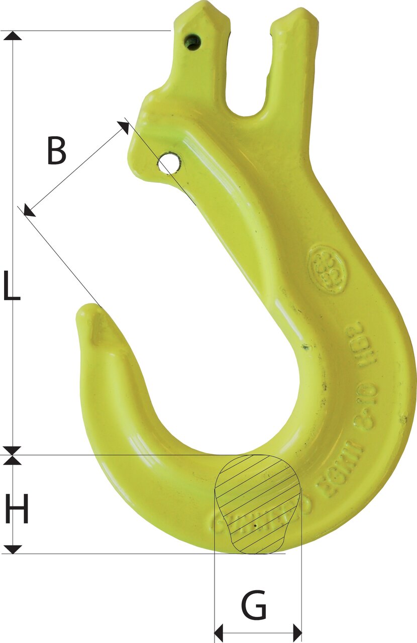 Sling Hook EGK, painted and in grade 10 Haklift
